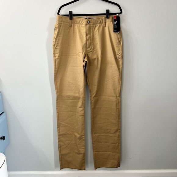 Under Armour Tan Khaki Fit Heat Gear Loose Fit Performance Pants Size 34 - Picture 1 of 5